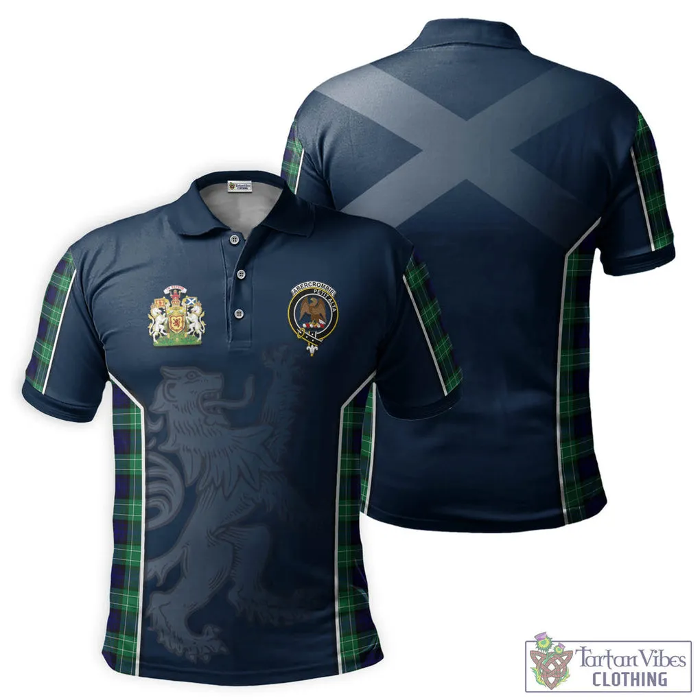 Abercrombie Tartan Men's Polo Shirt with Family Crest and Lion Rampant Vibes Sport Style