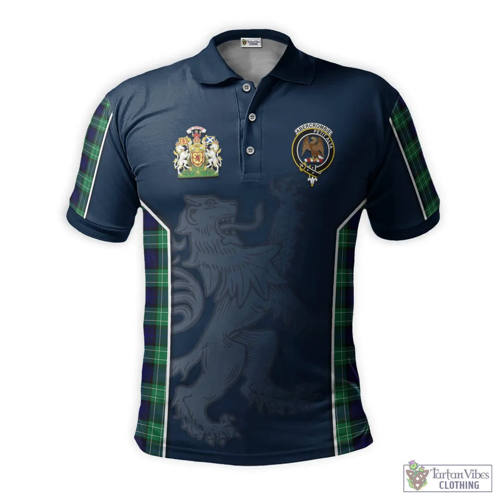 Abercrombie Tartan Men's Polo Shirt with Family Crest and Lion Rampant Vibes Sport Style