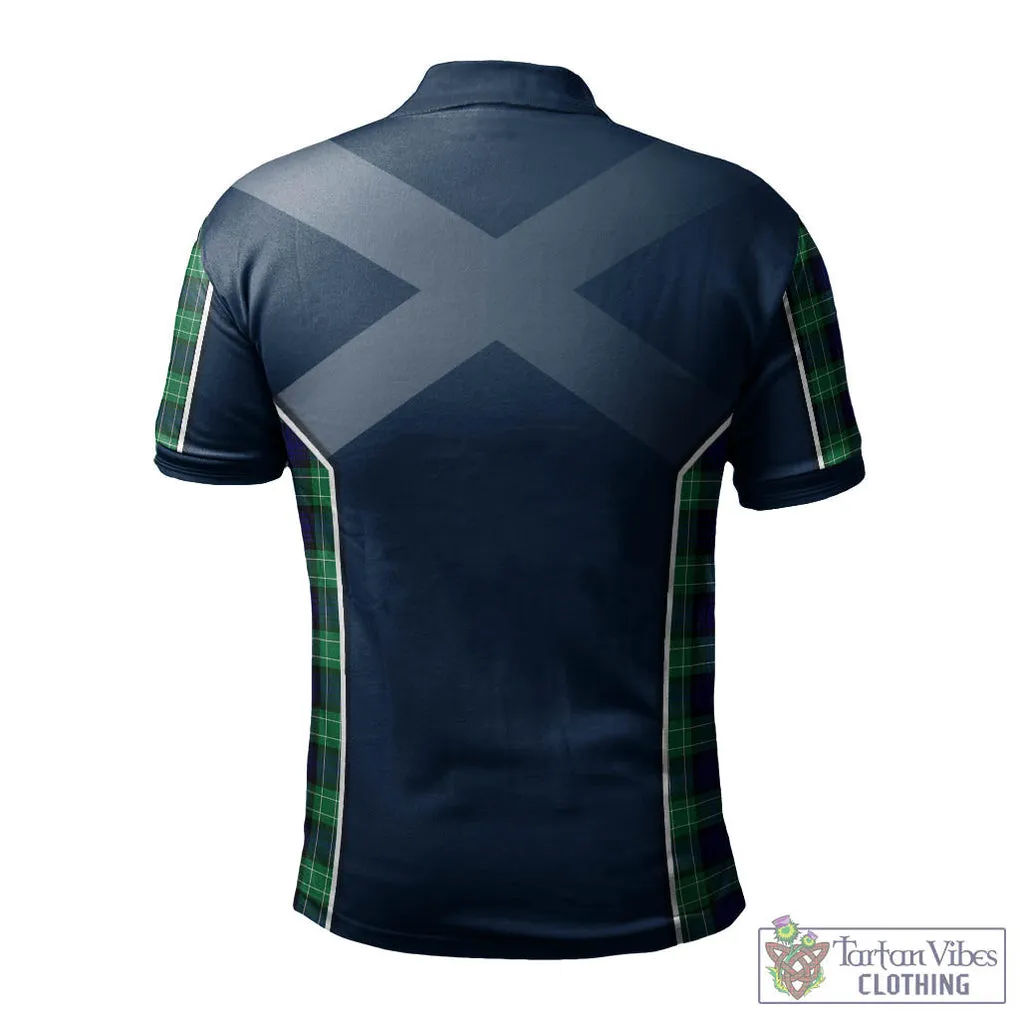 Abercrombie Tartan Men's Polo Shirt with Family Crest and Scottish Thistle Vibes Sport Style