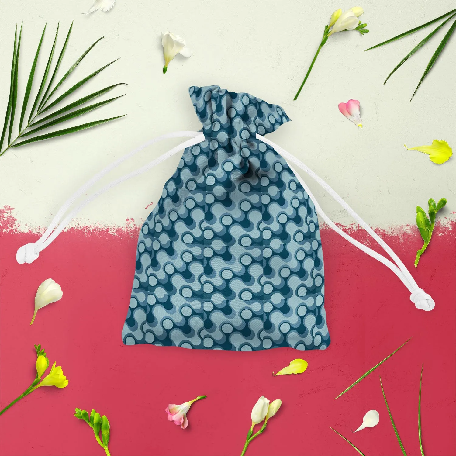 Abstract Retro D3 Pouch Wrist Potli Bag | Bag for Weddings & Casual Parties