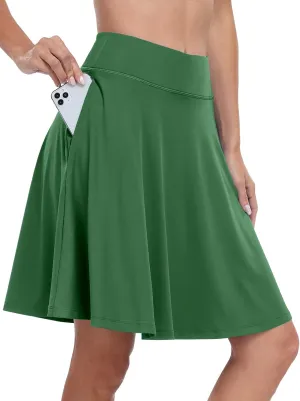 ANRABESS Women Knee Length Tennis Golf Skorts Skirts Summer High Waisted Athletic Skirt Casual Travel Built-in Shorts Clothes