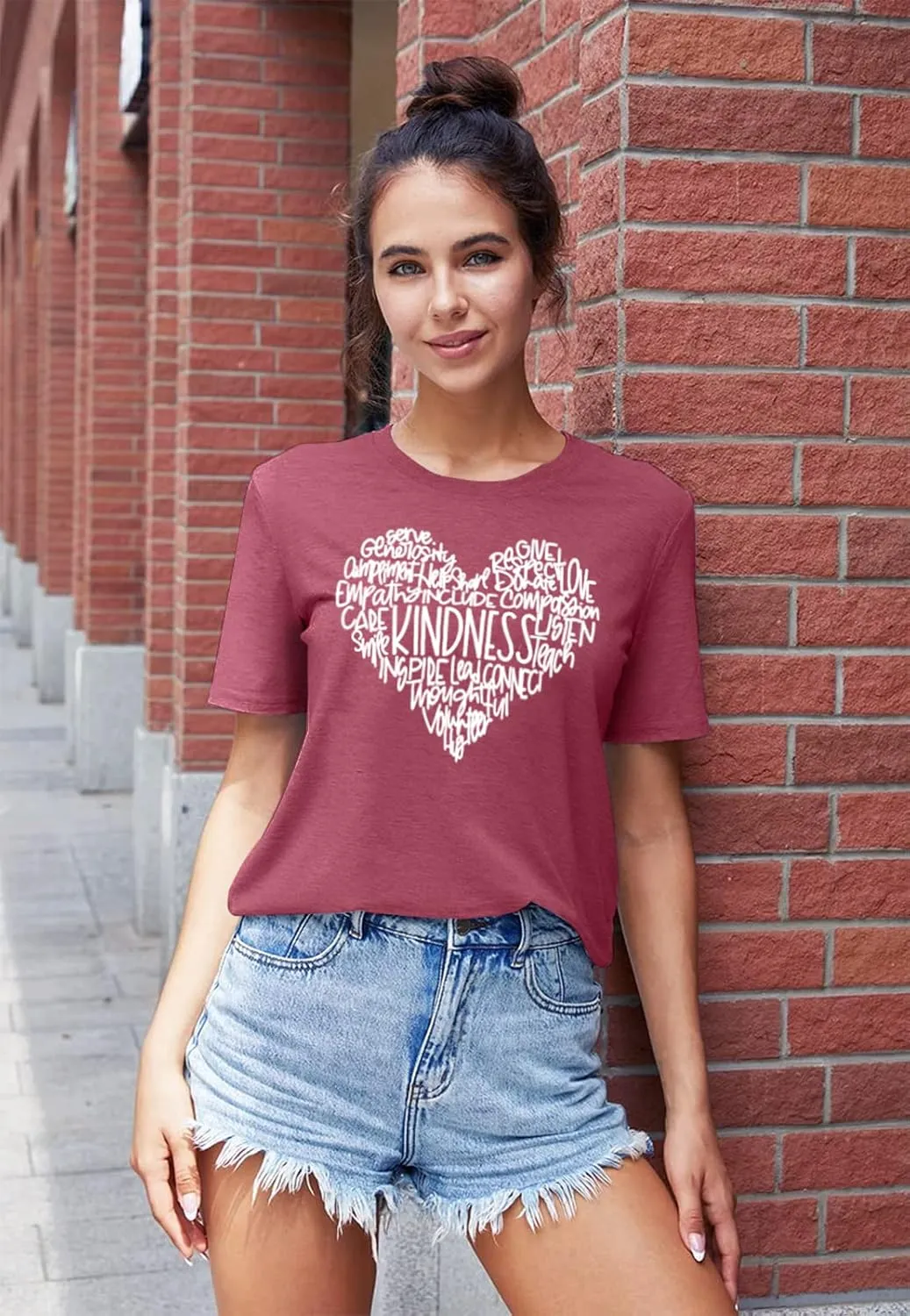 Be Kind Shirt Women Kindness Teacher Shirts Cute Graphic Tee Inspirational Blessed Short Sleeve Tops