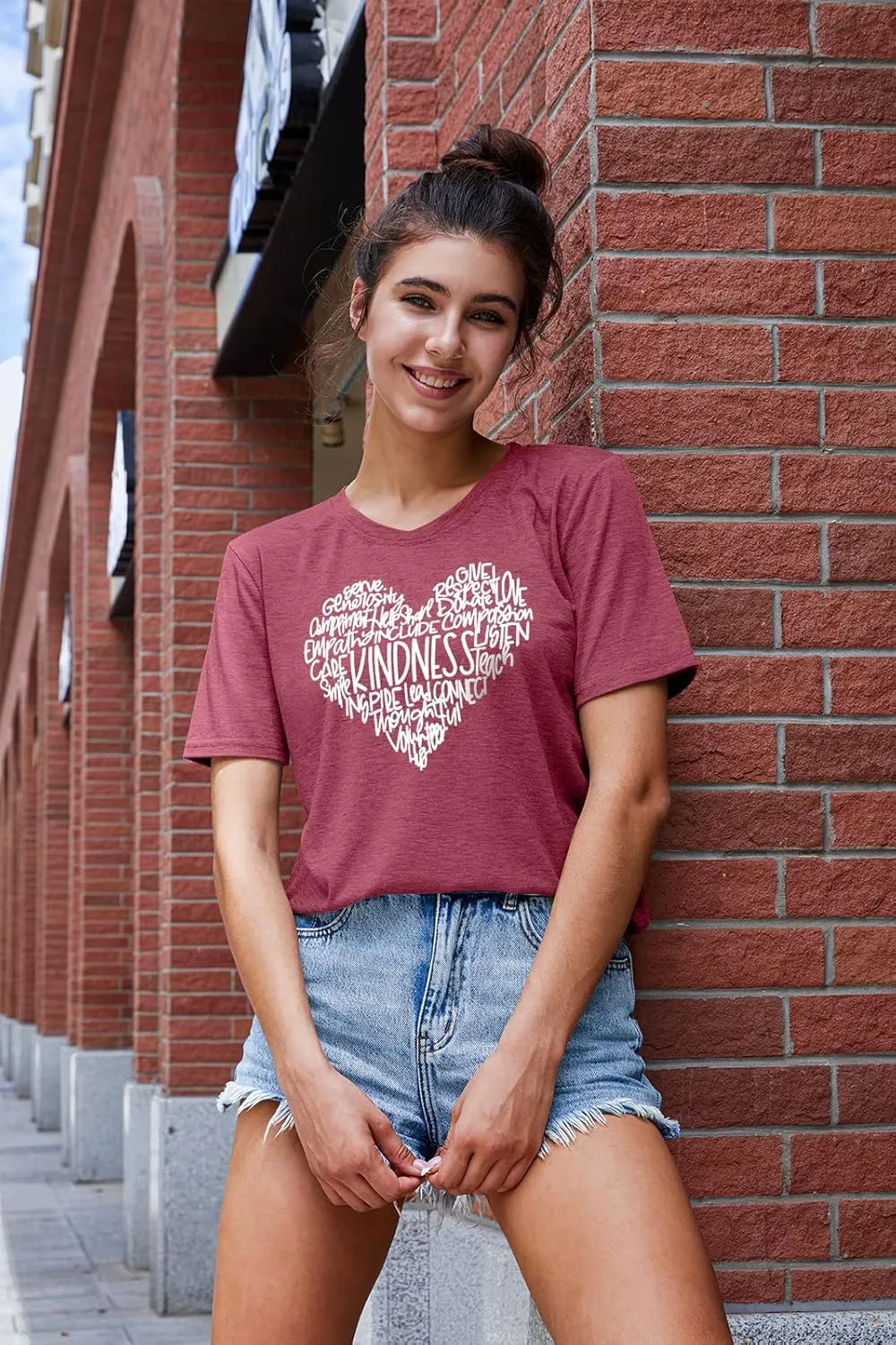 Be Kind Shirt Women Kindness Teacher Shirts Cute Graphic Tee Inspirational Blessed Short Sleeve Tops