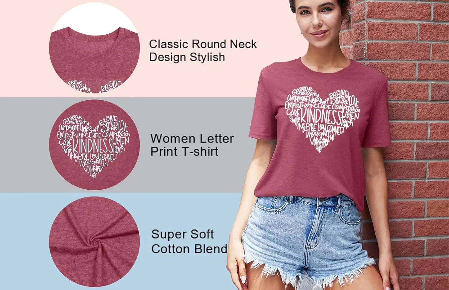 Be Kind Shirt Women Kindness Teacher Shirts Cute Graphic Tee Inspirational Blessed Short Sleeve Tops