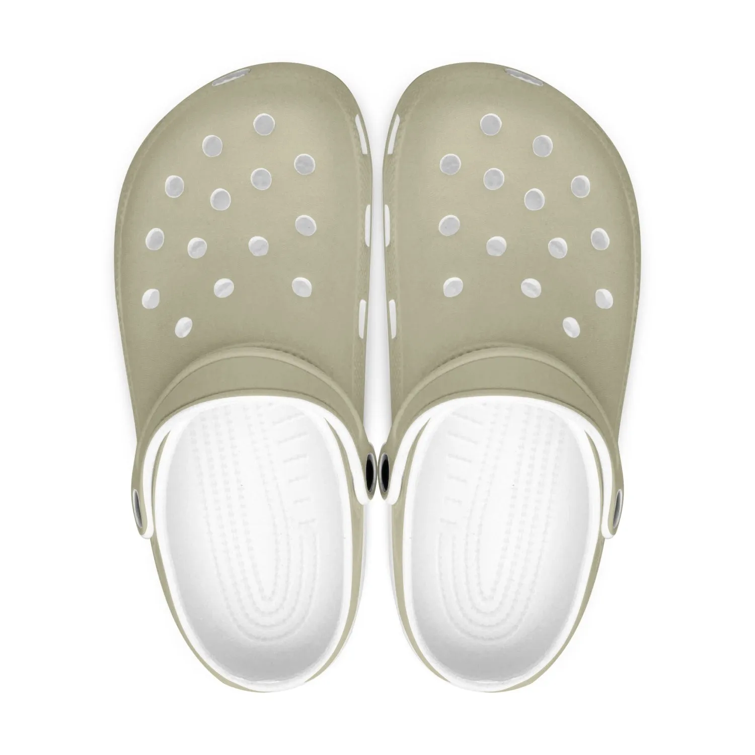 Beige Color Slip On Sandals, Solid Color Classic Solid Color Printed Clogs Sandals Shoes For Men or Women