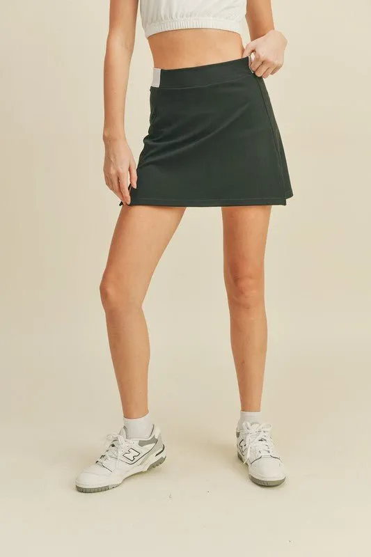 Black High Waist Tennis Skirt