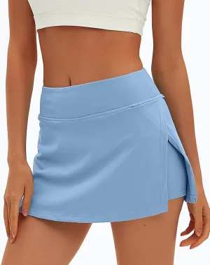 Darong Womens Tennis Skirt with Pockets Shorts High Waisted Side Slit Skort Workout Golf Skirt Athletic Skorts