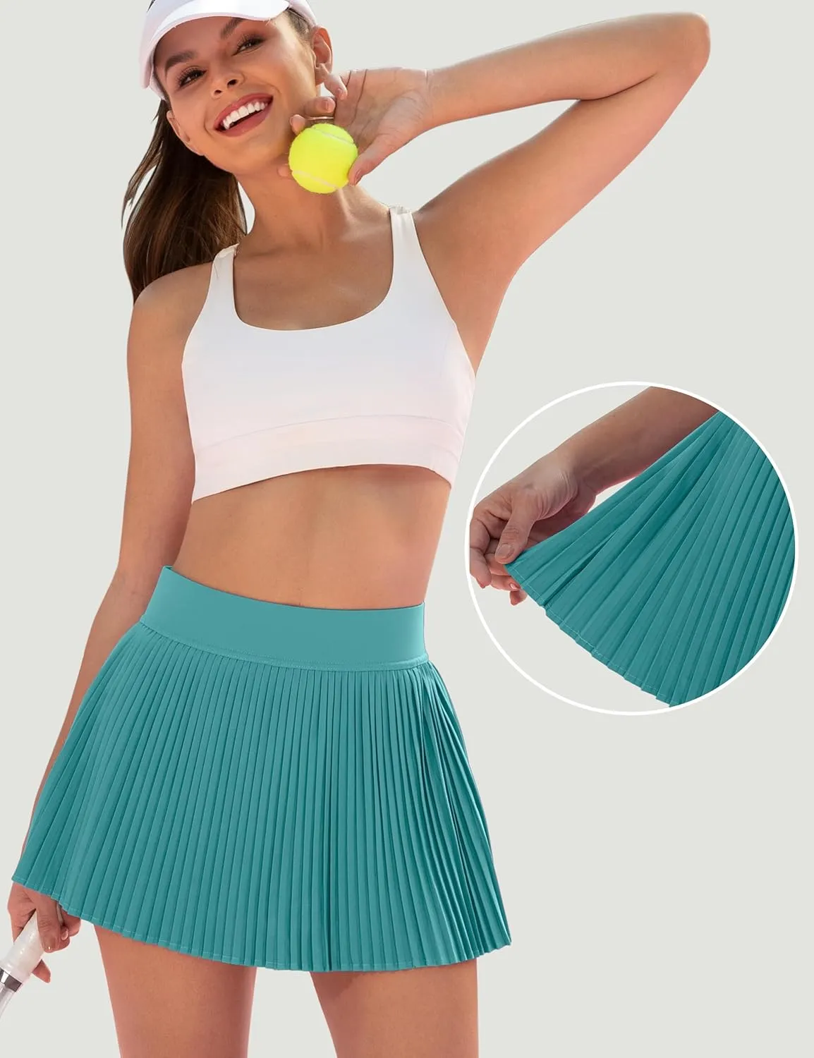 Desol Pleated Tennis Skirt for Women with Pocket Shorts High Waisted Women's Tennis Skort Athletic Golf Skirts for Casual