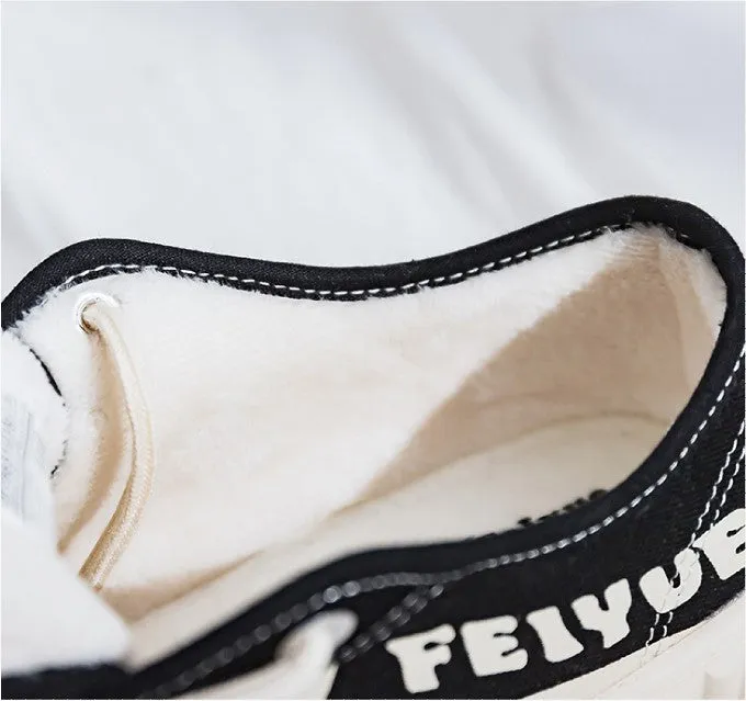 FEIYUE 8331 canvas shoes/ velvet lining sneakers / comfortable lining/  Size 35-39 Female 4 Colors-Green-Blue/Red-Black-Dark Red