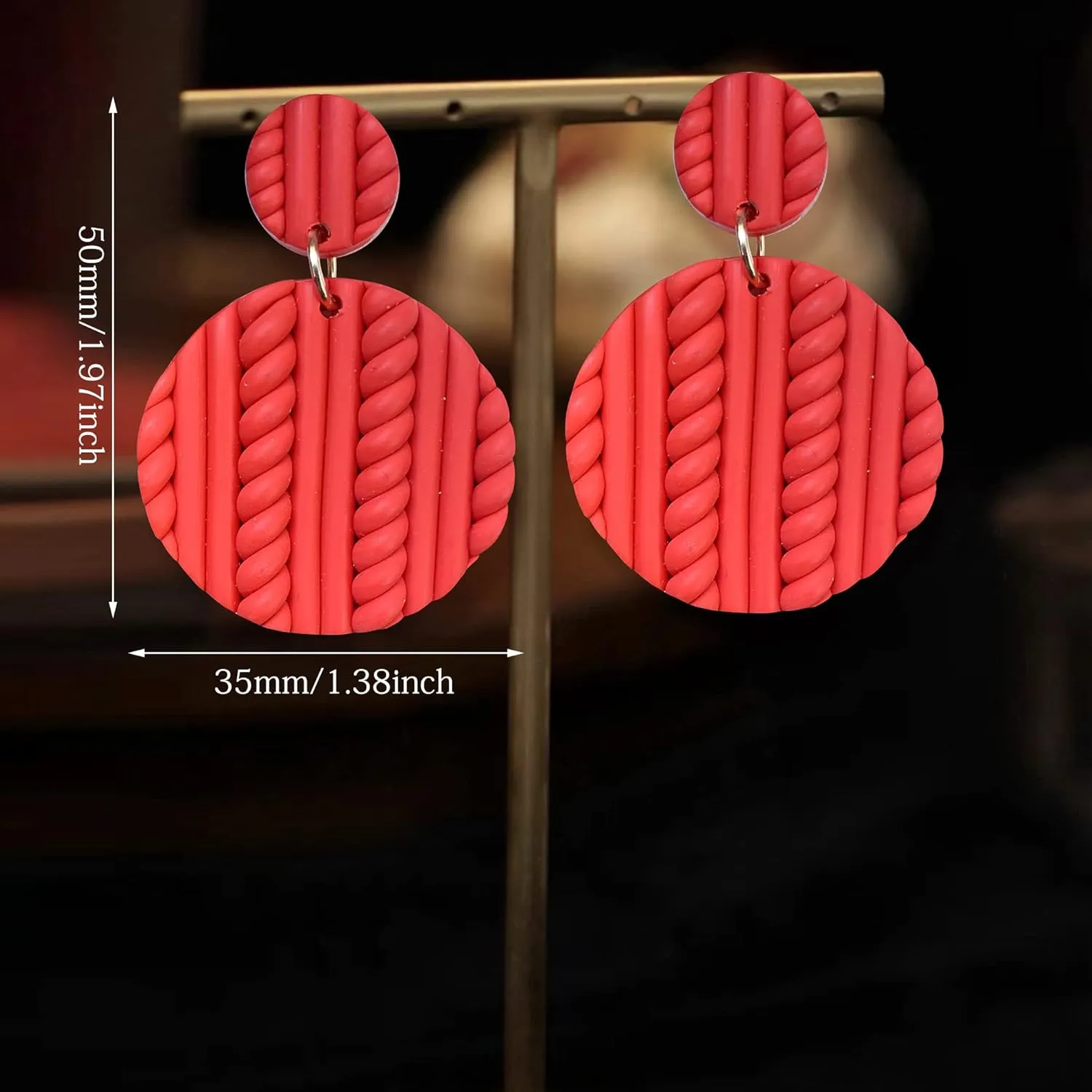 Handmade Funny Creative Polymer Clay Round Circle Drop Dangle Earrings Minimalist Arch Shape Geometry Stud Earring for Women Birthday Party gifts