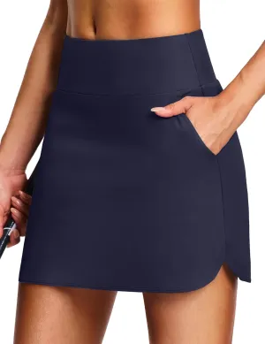 High Waisted Tennis Golf Athletic Skirts for Women Tummy Control Pickleball Skort with Shorts Pockets Anti Slip