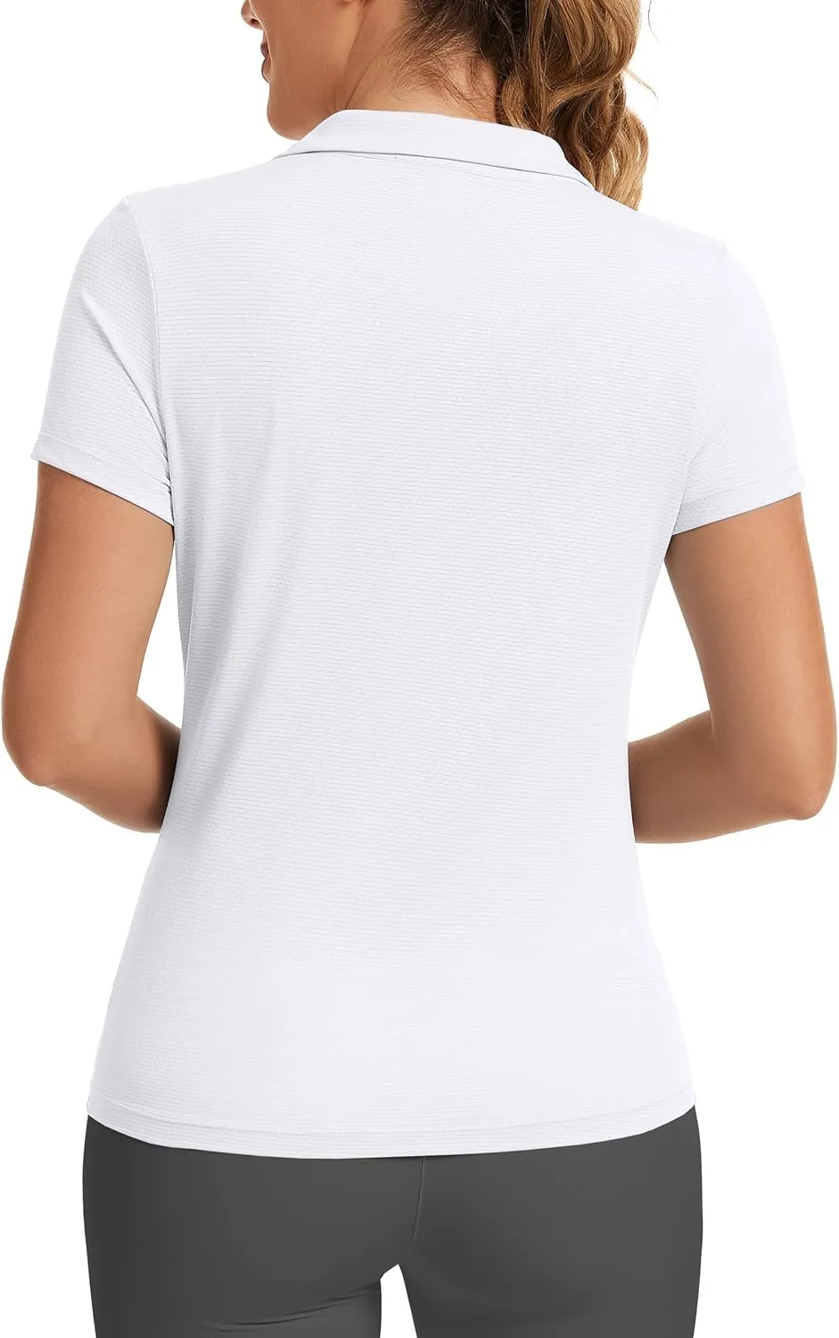MathCat Womens Golf Shirt Short Sleeve Tennis Polo Shirts UPF50  Sun Protection V Neck Collared Quick Dry Workout Tops
