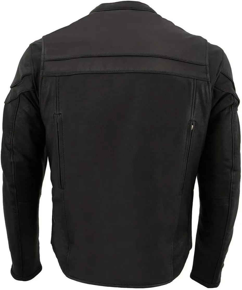 Milwaukee Leather ML1408 Men's Black 'Savage' Sporty Crossover Leather Jacket