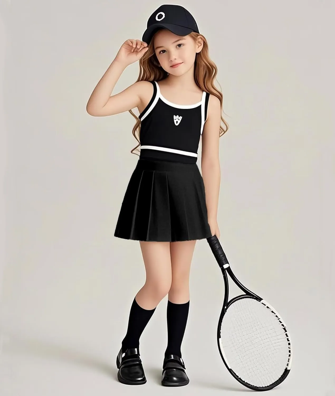 Pleated Skirts for Girls High Waisted School Uniform Skort with Undershorts Athletic Girls Tennis Skirt 2-14
