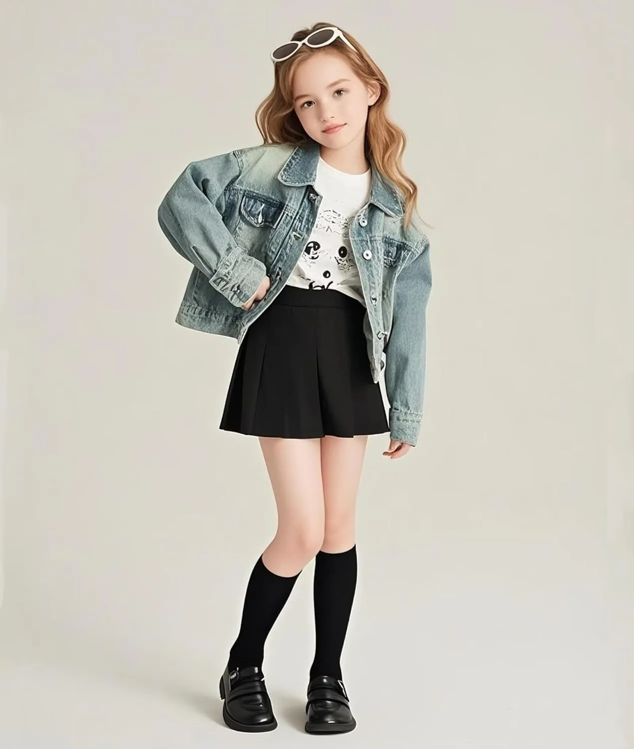 Pleated Skirts for Girls High Waisted School Uniform Skort with Undershorts Athletic Girls Tennis Skirt 2-14