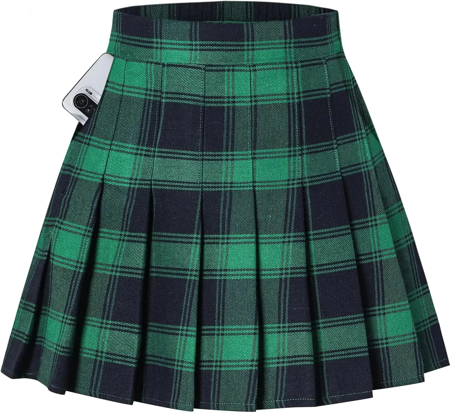 SANGTREE Women Girls Pleated Skirts with Shorts, Elastic Waist Uniform Plus Size Tennis Casual Skirt, 2 Years - US 4XL
