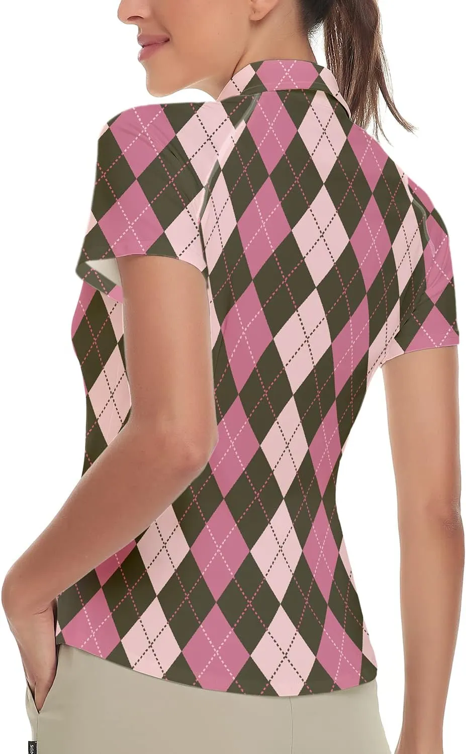 Soneven Women's Short Sleeve Golf Shirt Moisture Wicking Athletic Golf Polo Shirts Tennis Shirts