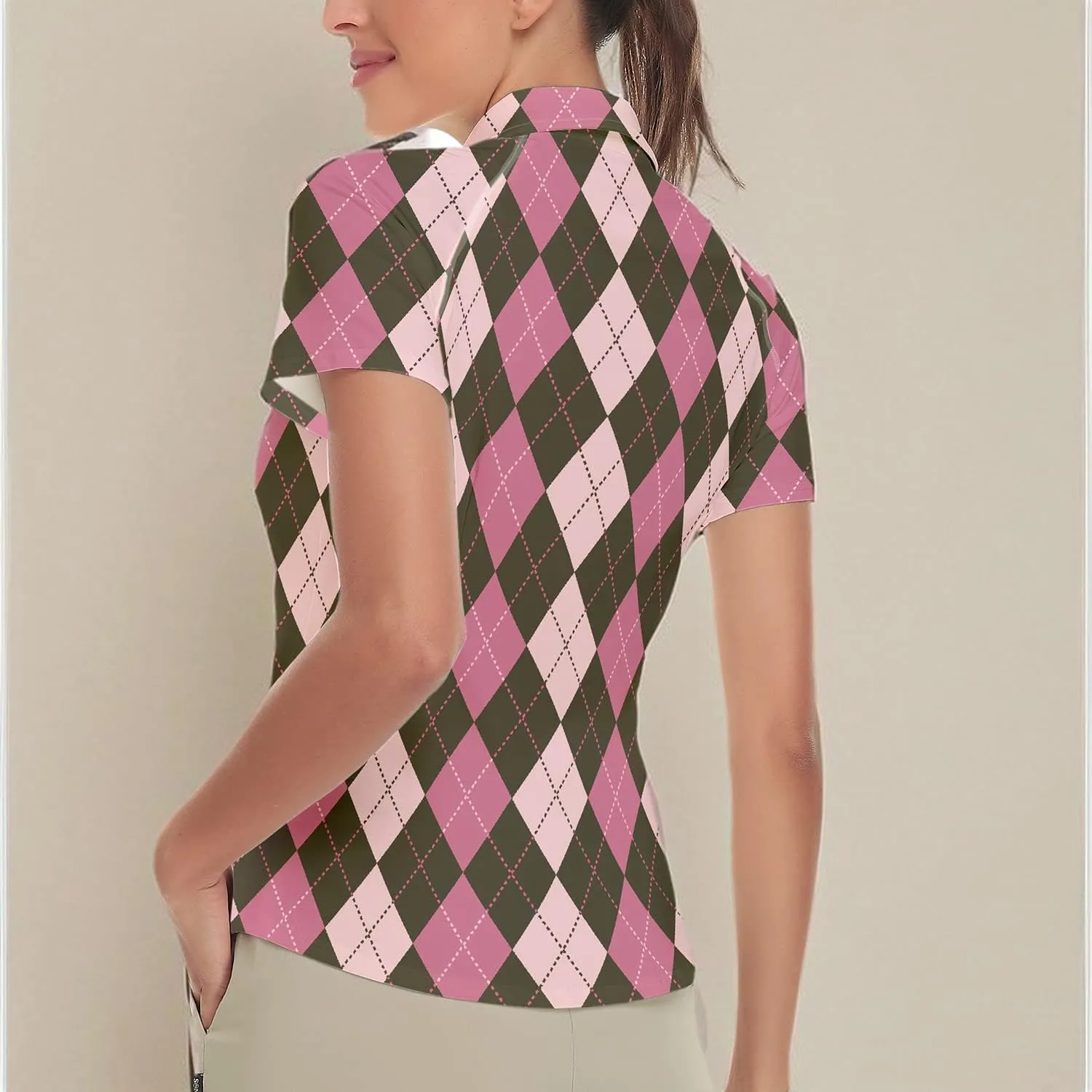 Soneven Women's Short Sleeve Golf Shirt Moisture Wicking Athletic Golf Polo Shirts Tennis Shirts
