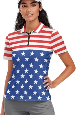 Suobstales Women Short Sleeve Golf Shirt Moisture Wicking Golf Polo Shirts Athletic Tennis Shirts Casual Outfits Workout Tops