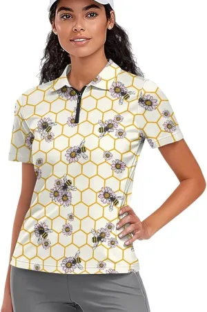 Suobstales Women Short Sleeve Golf Shirt Moisture Wicking Golf Polo Shirts Athletic Tennis Shirts Casual Outfits Workout Tops