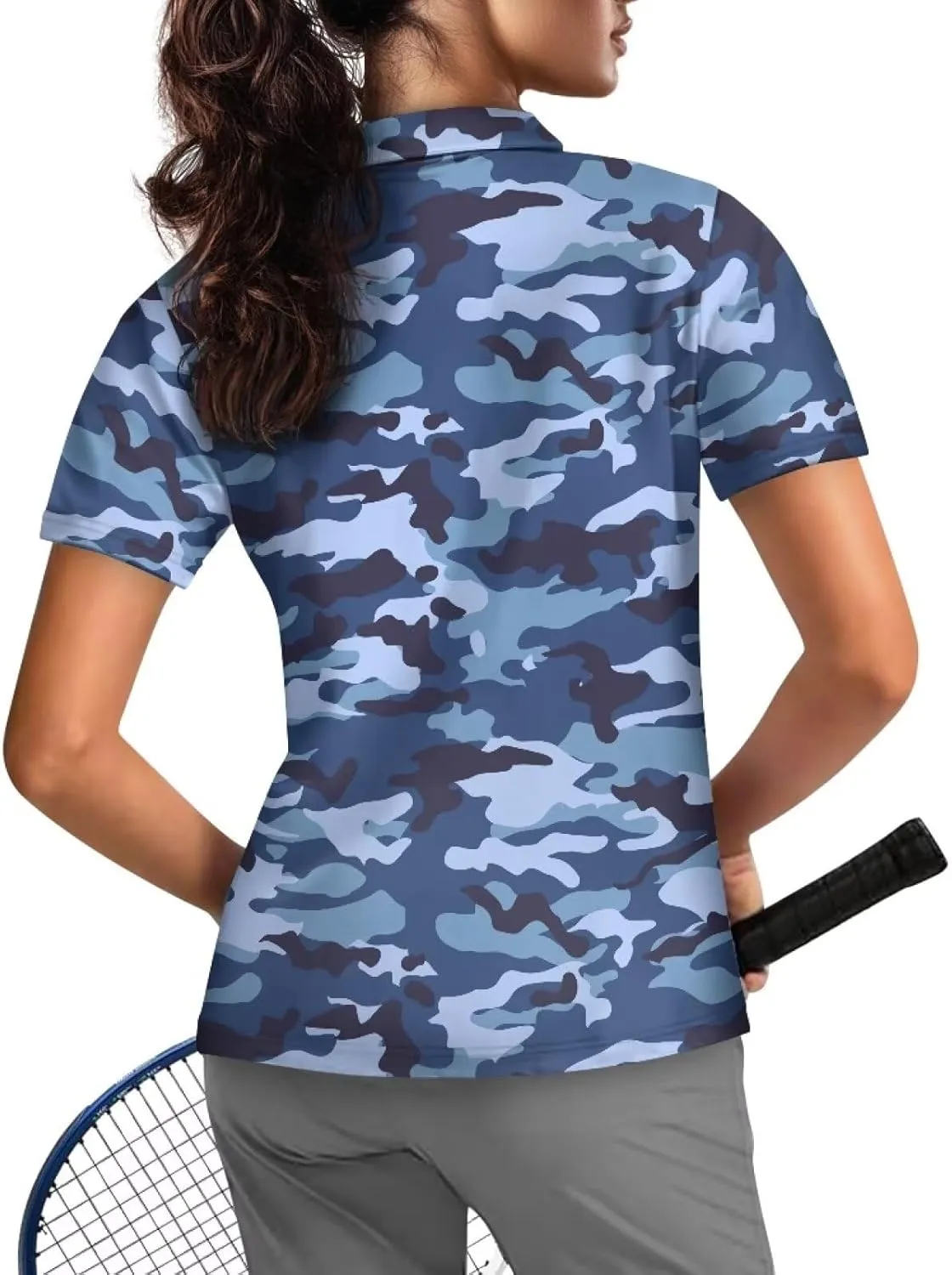 Suobstales Women Short Sleeve Golf Shirt Moisture Wicking Golf Polo Shirts Athletic Tennis Shirts Casual Outfits Workout Tops