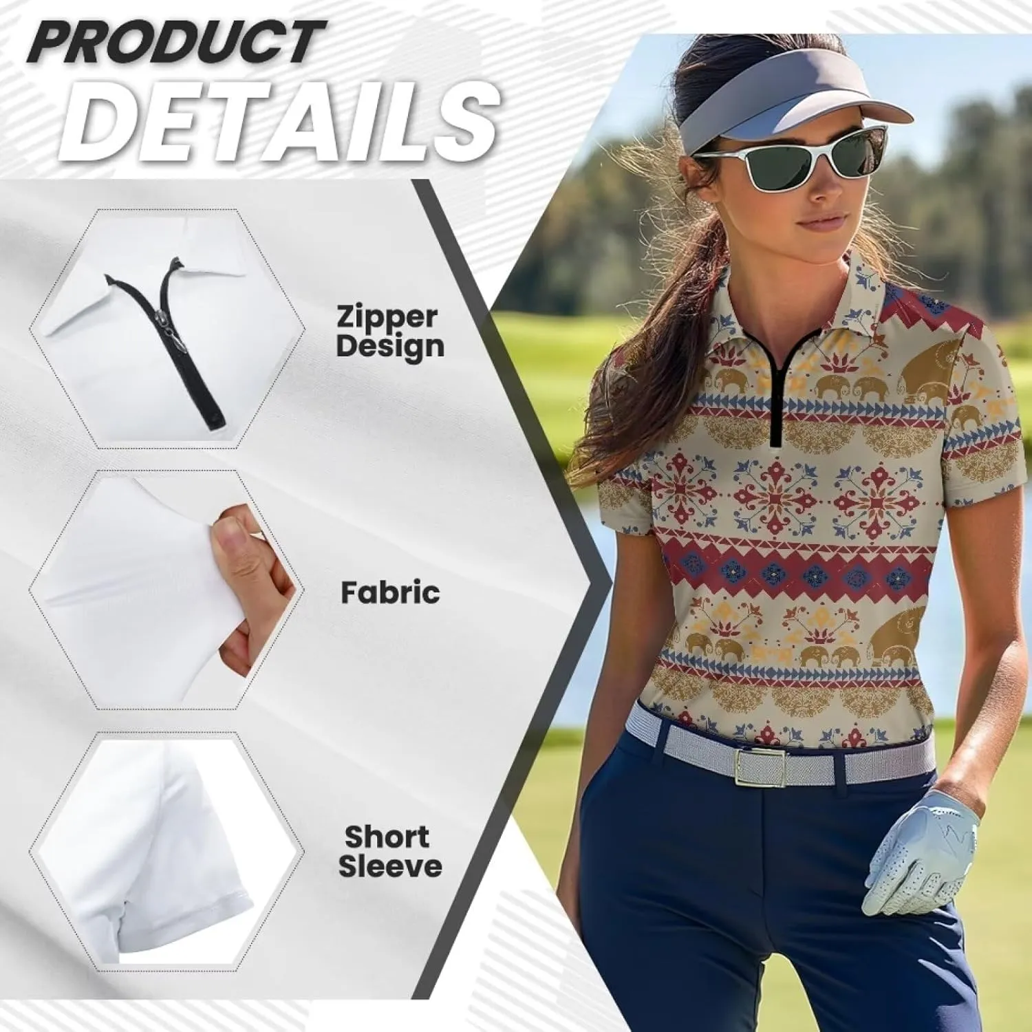 Suobstales Women Short Sleeve Golf Shirt Moisture Wicking Golf Polo Shirts Athletic Tennis Shirts Casual Outfits Workout Tops