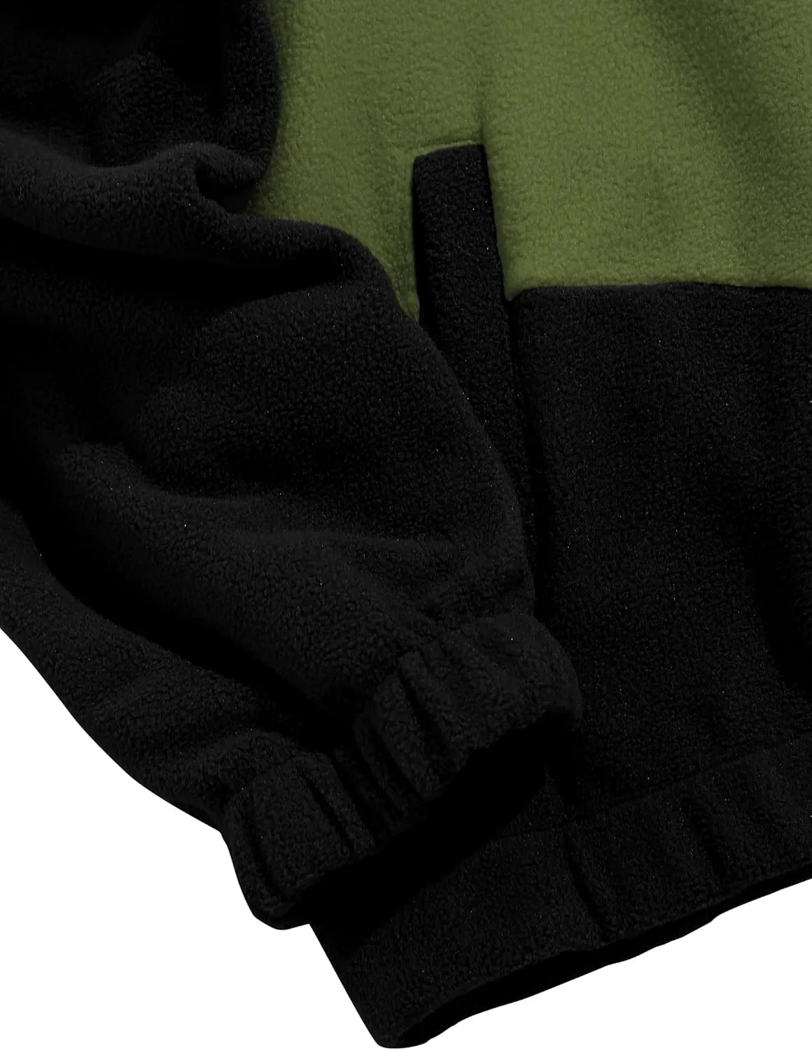 ZAFUL Men's Casual Colorblock Sherpa Jacket Long Sleeve Full-Zip Teddy Coat Retro Style Fleece Shacket with Pockets