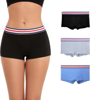 ZLYC Women's Cotton Sporty Boy Shorts Panties Breathable Stretch Workout Underwear Boxers